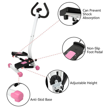 Mini Paso Aeróbico, Máquina De Fitness Con Asa, Rosa