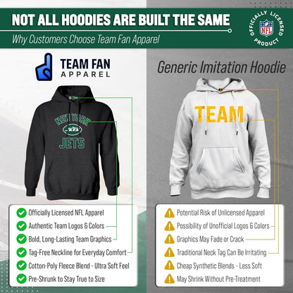 NFL Gameday Adult Hooded Sweatshirt, Pro Football Fleece Hoodie Pullover Sweatshirt